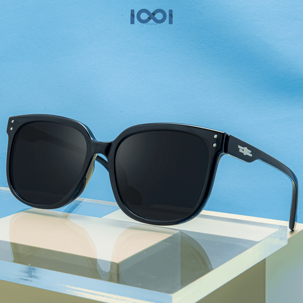 Jual IOOI Eyewear Kacamata Kotak Hitam Sunglasses UV 400 Pria Wanita