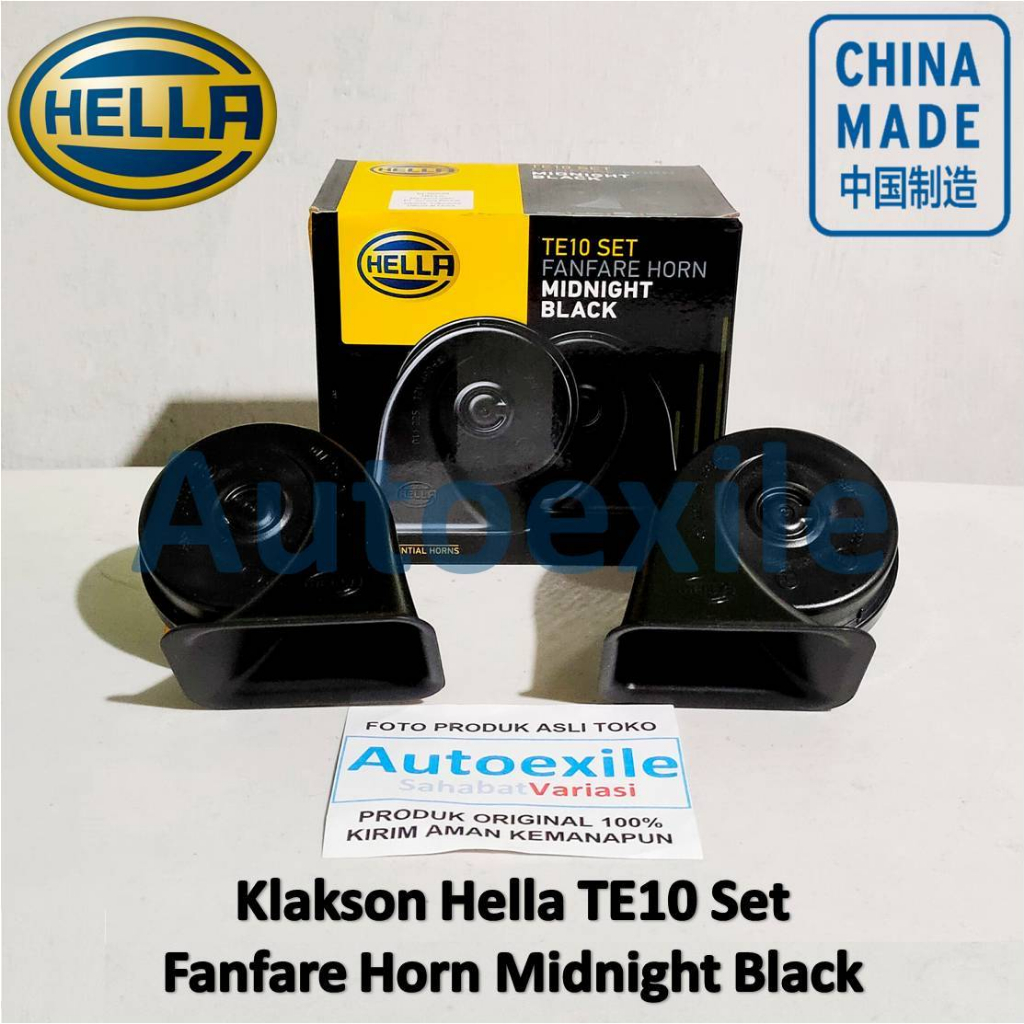 Jual Hella TE10 Set Fanfare Horn Midnight Black Twin Tone 12V Klakson