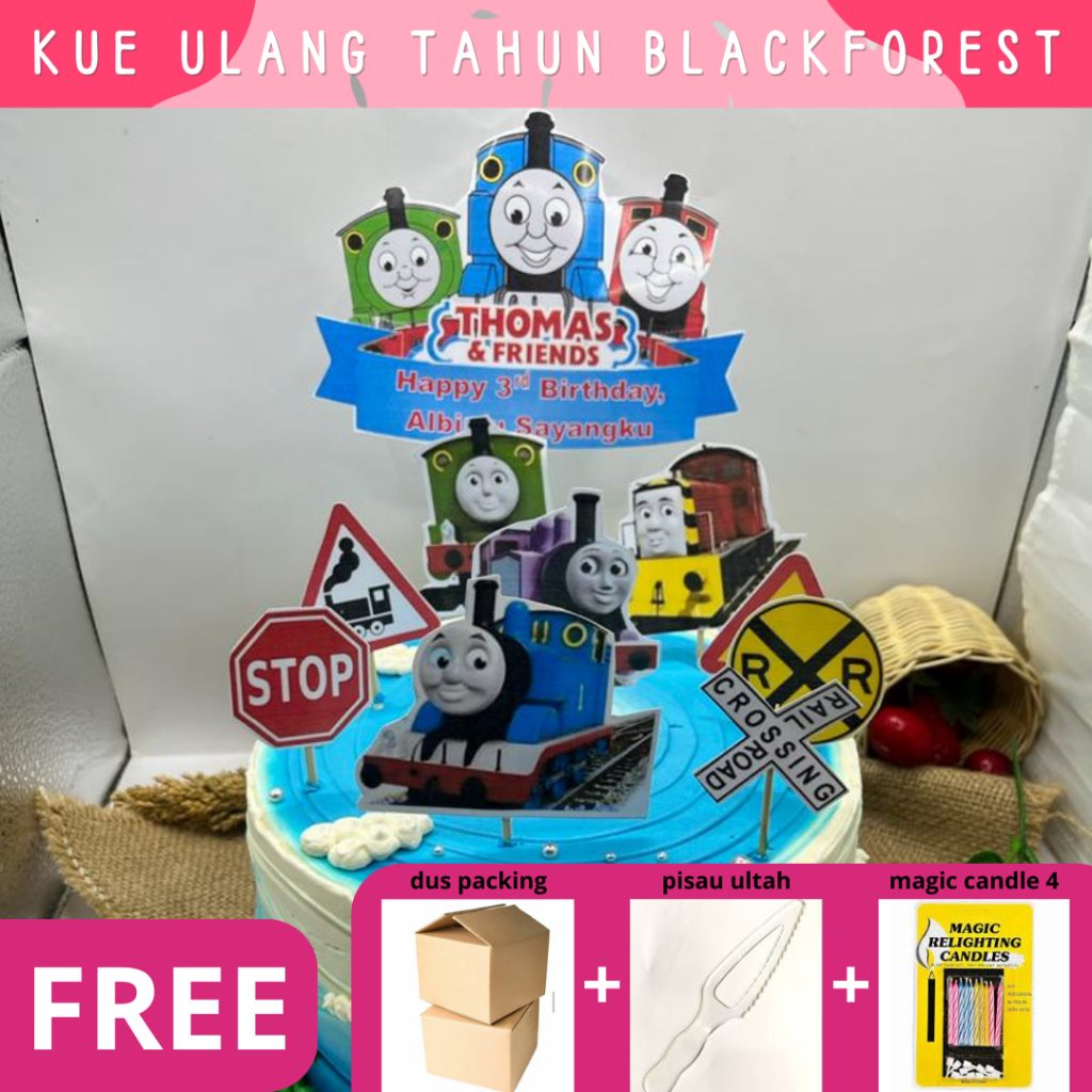 Jual Kue Ulang Tahun 3 Layer Birthday Cake Topper Cake Kue Ultah