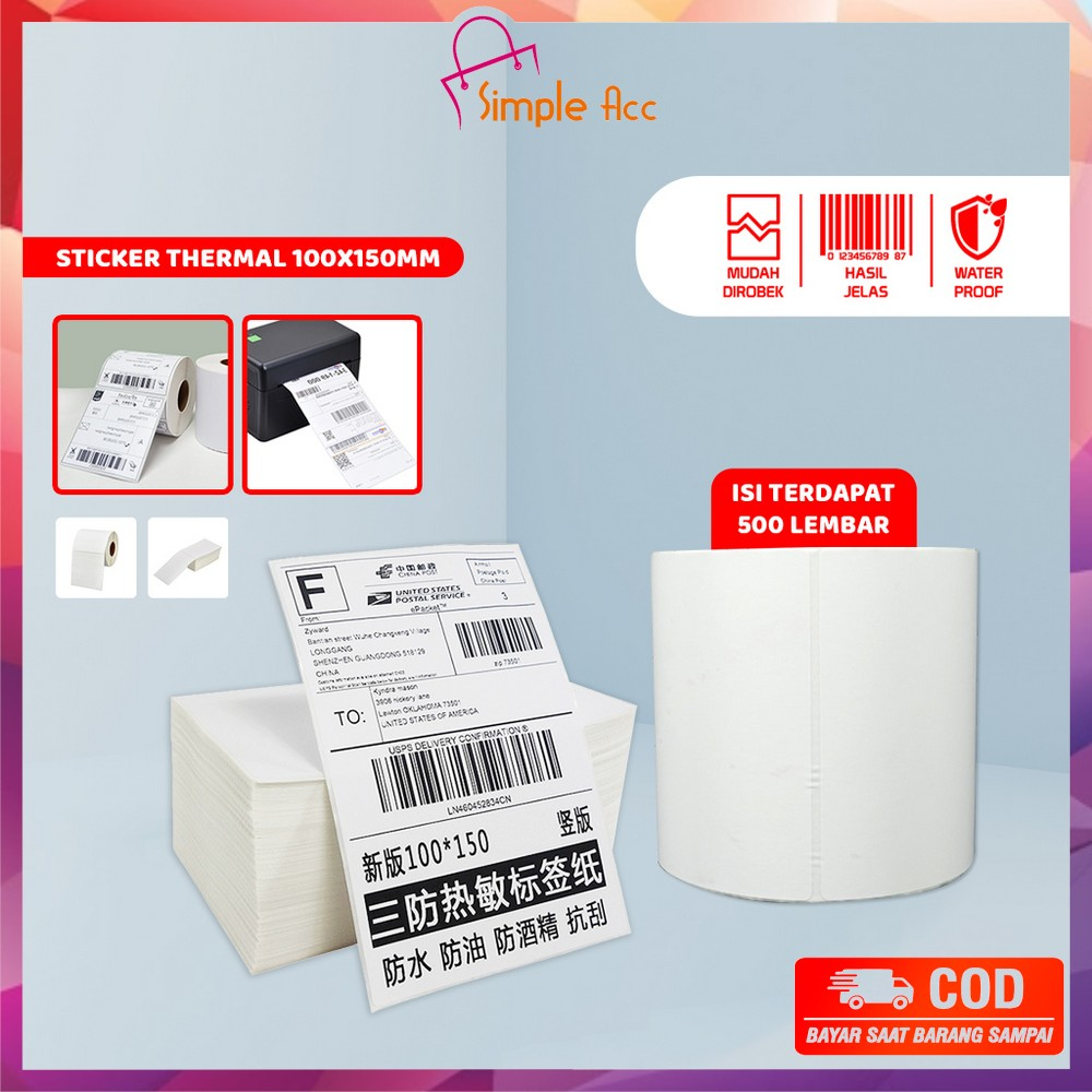 Jual Do A Label Sticker Thermal X Mm Isi Lembar Kertas