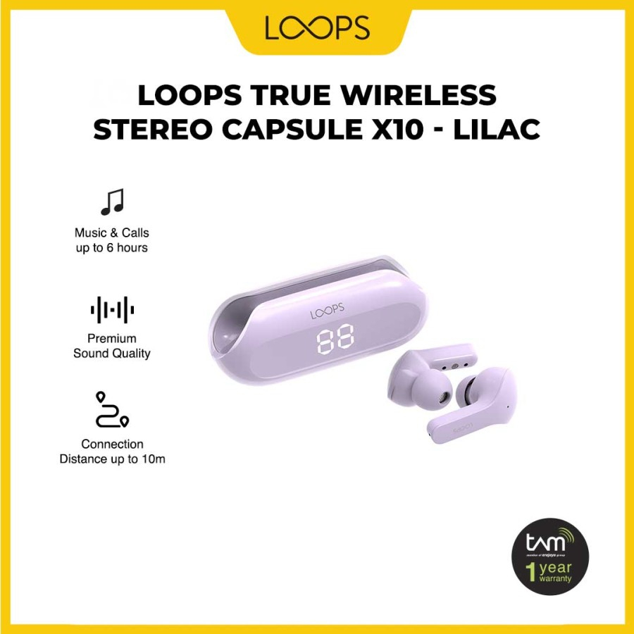 Jual LOOPS True Wireless Stereo Capsule X10 TWS Bluetooth Lilac