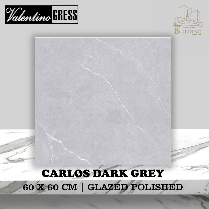 Jual Granite Lantai X Carlos Dark Grey Glossy Valentino Gress