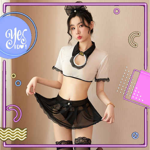 Jual Yesido Lingerie Seksi Set Cosplay Costume Flirty Waitress Seragam