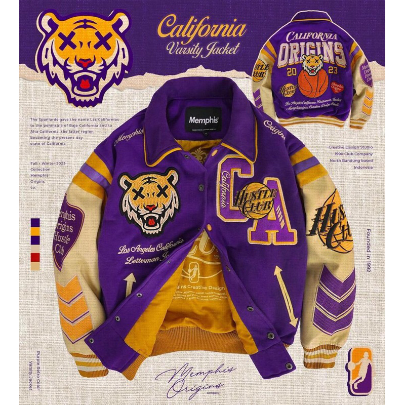 Jual Limited Edition Memphisorigins Varsity Jacket California