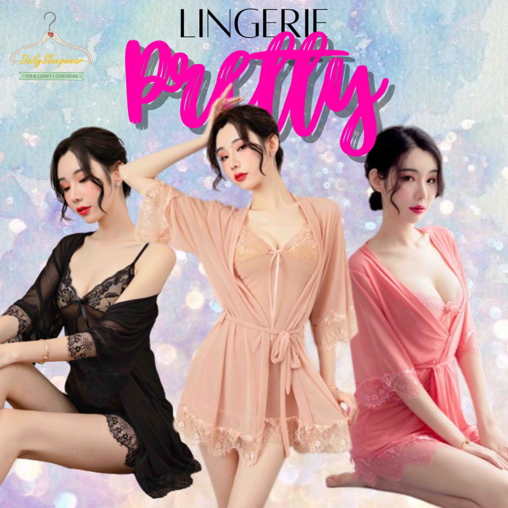 Jual Lingerie Sexy Dress Pretty Baju Tidur Renda Malam Wanita