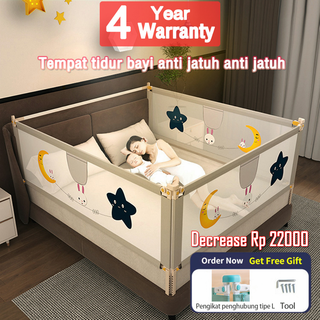 Jual Garansi 4 Tahun Tinggi 105cm Baby Bedrail Baby Bed Guard Pagar