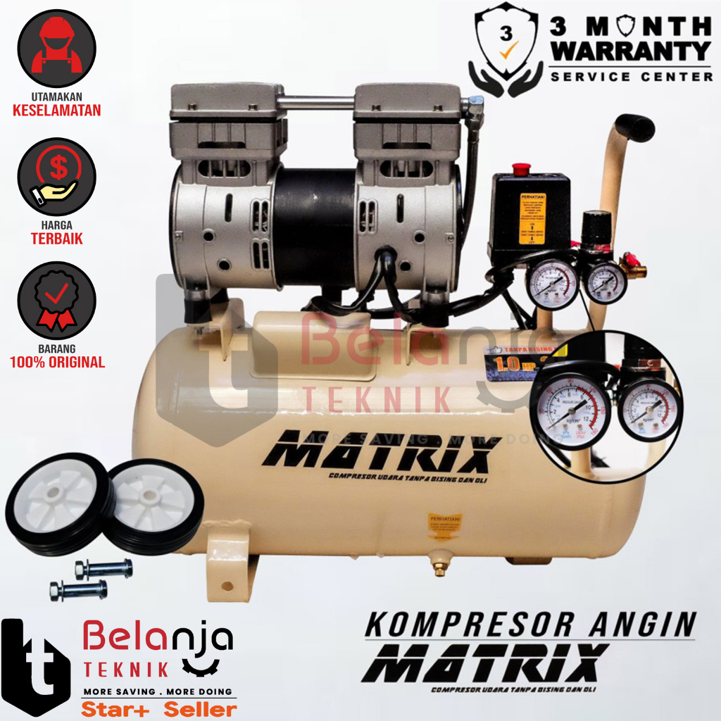 Jual MATRIX 1 HP 25 Liter OIL LESS AIR COMPRESSOR KOMPRESOR ANGIN