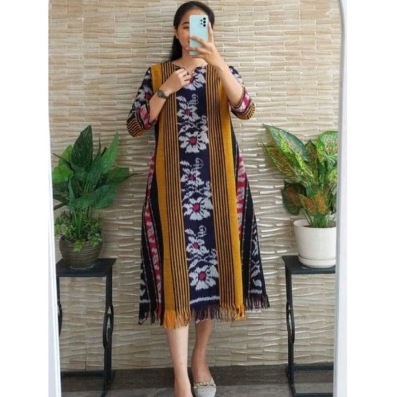 Jual Dres Tenun Ikat Asli Baju Dres Tenun Baju Etnik Wanita Dres