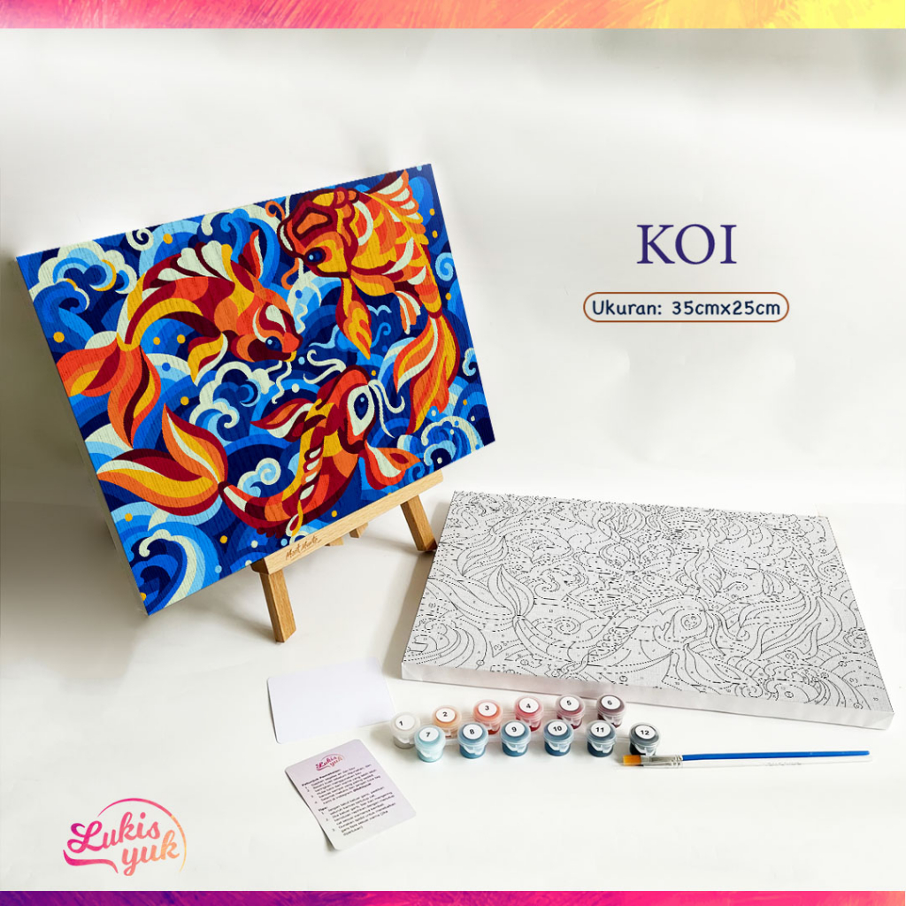 Jual Koi Paint By Numbers Kit Painting Kit 35x25cm By LukisYuk