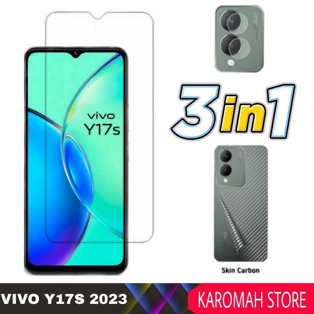 Jual Paket 3in1 Tempered Glass Clear Screen Protection Tipe Vivo Y17s