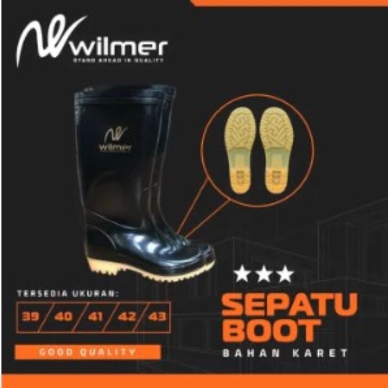 Jual Sepatu Karet Jeep Hitam Boot Kerja Sepatu Proyek Shopee Indonesia