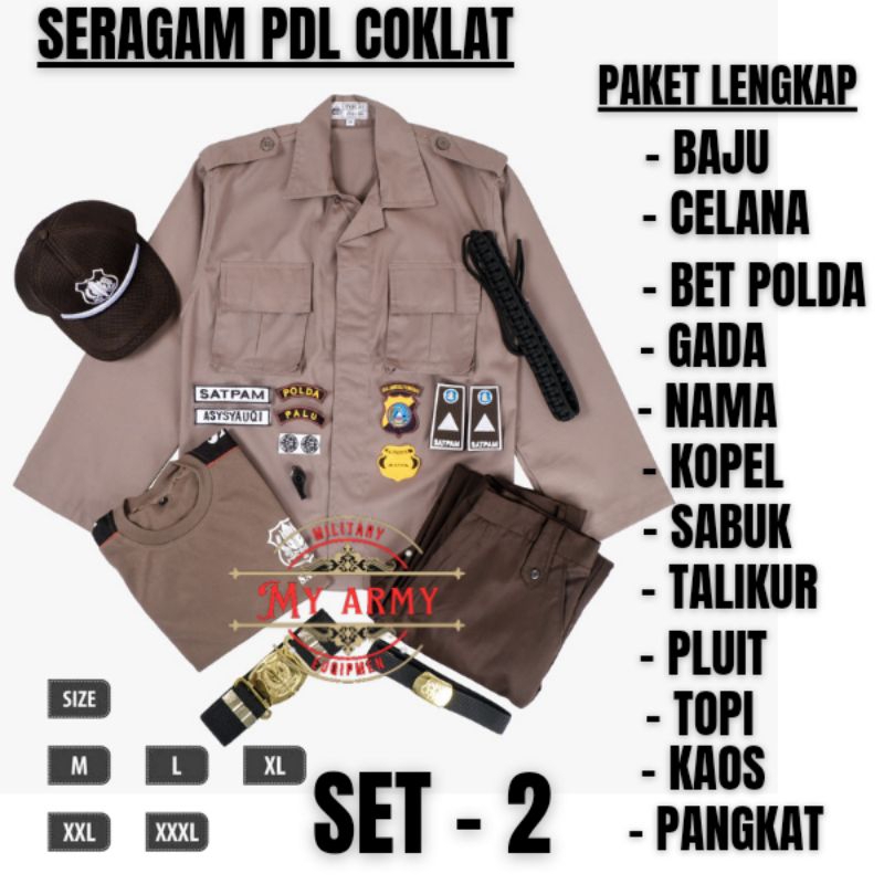 Jual Baju Seragam Setelan Pdh Pdl Coklat Seragam Satpam Security