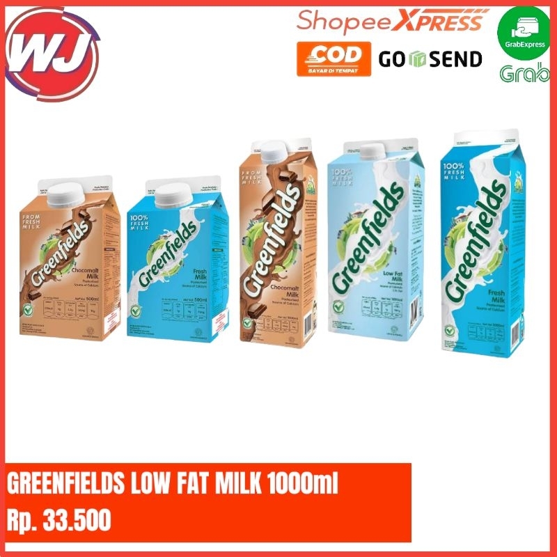 Jual GREENFIELDS FRESH MILK ALL VARIAN Shopee Indonesia