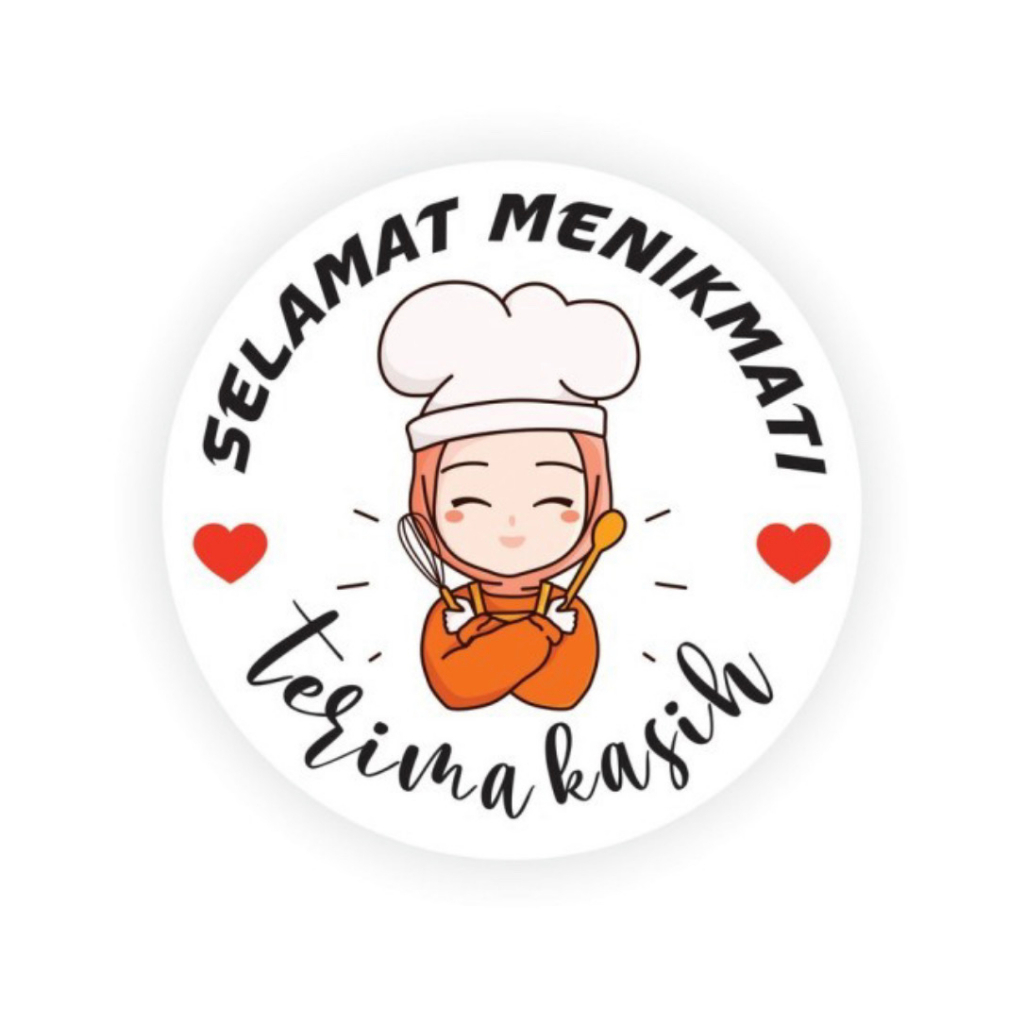 Jual Pcs Sticker Roll Cm Selamat Menikmati Stiker Makanan Kue