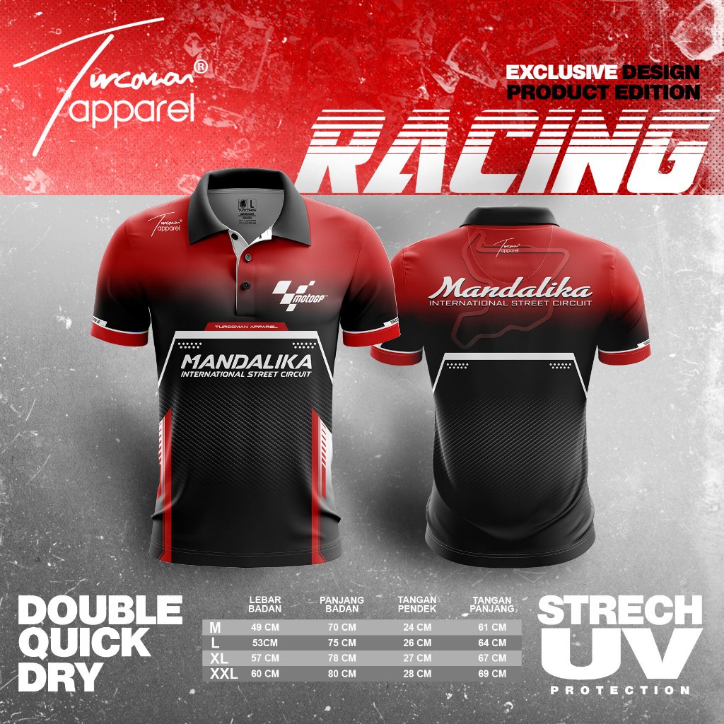 Jual Jersey Kaos Mandalika Motogp Sirkuit Racing Team Polo Shirt Lengan