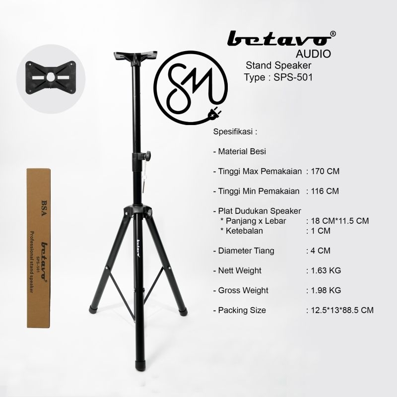 Jual Stand Speaker Betavo SPS 501 Tripod Tiang SPS501 Shopee Indonesia