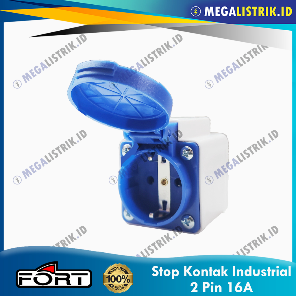 Jual FORT STOP KONTAK INDUSTRIAL 2 PIN 16A SURFACE 112 SOCKET OUTLET