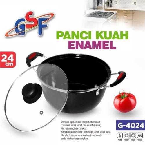 Jual PANCI KUAH ENAMEL GSF HITAM ANTI LENGKET SAUCE PAN PANCI SAUS SOUP