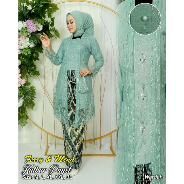 Jual New Setelan Kebaya Tunik Kutubaru Mix Payet Mutiara Set Rok