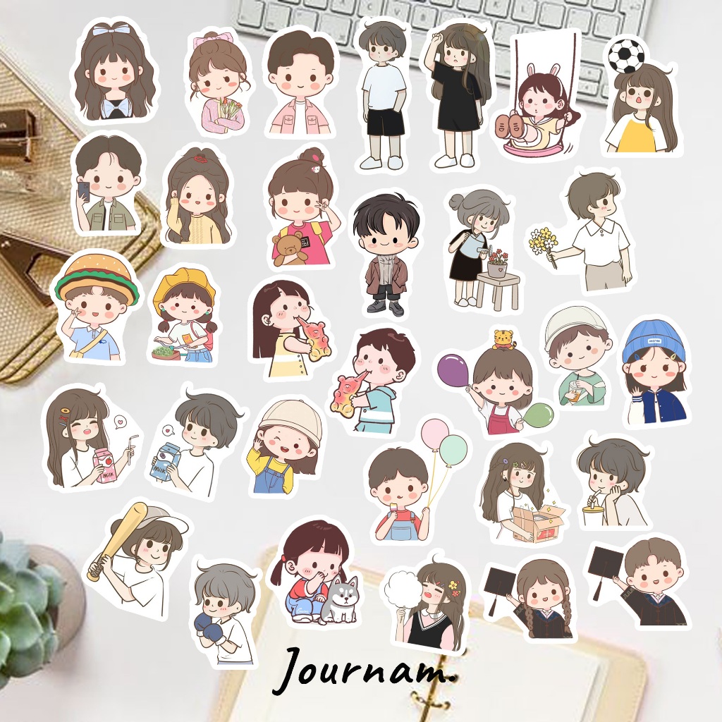 Jual Journamm Pcs Sticker Cute Mini Couple Scrapbook Journal