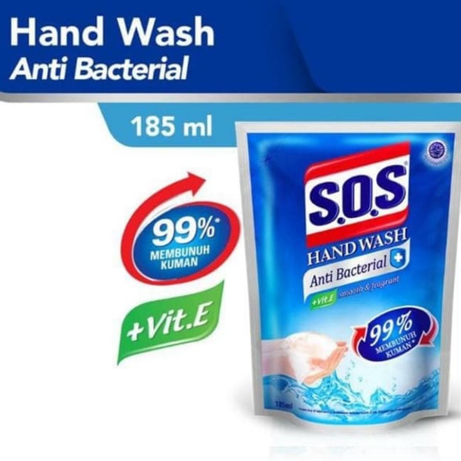 Jual SOS Hand Wash Antibacterial Refill 185 Ml Sabun Cuci Tangan