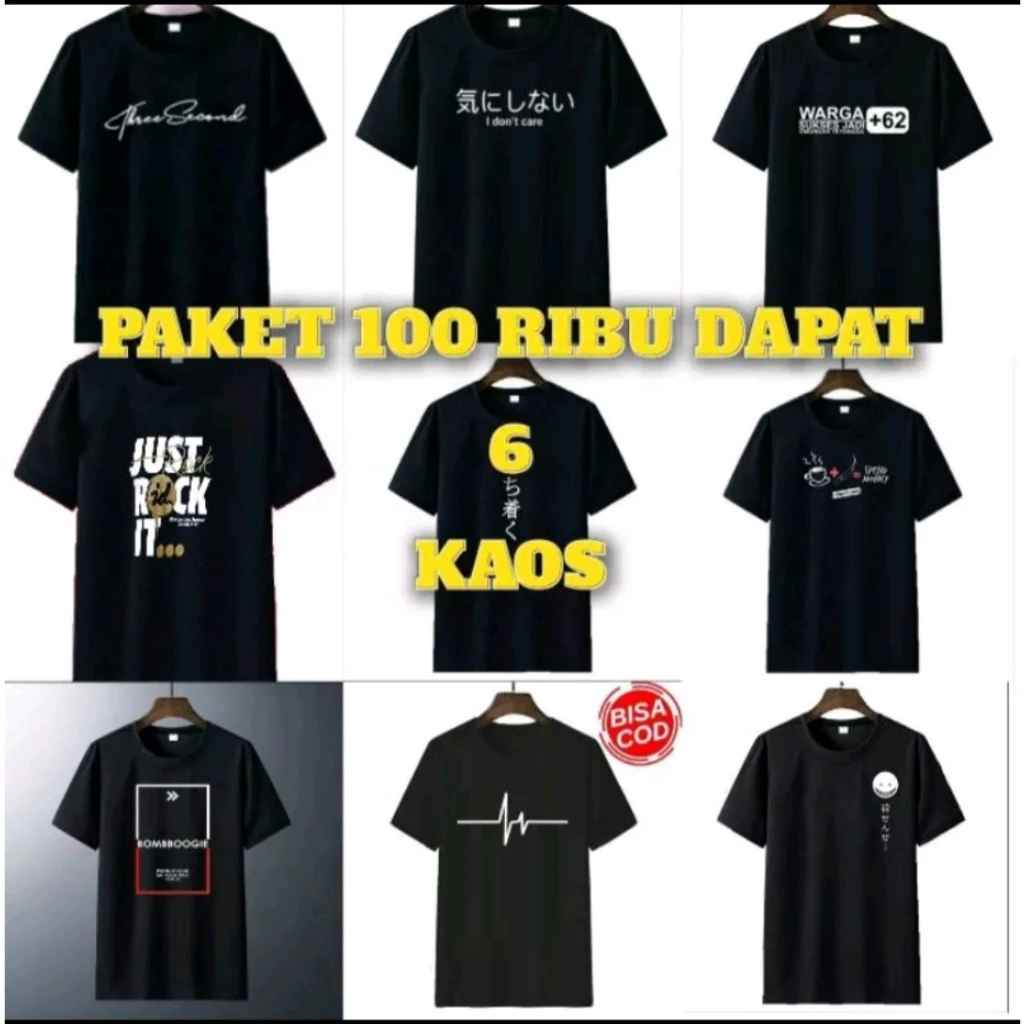 Jual Paket Hemat Ribuan Isi Pcs Kaos Motif Shopee Indonesia