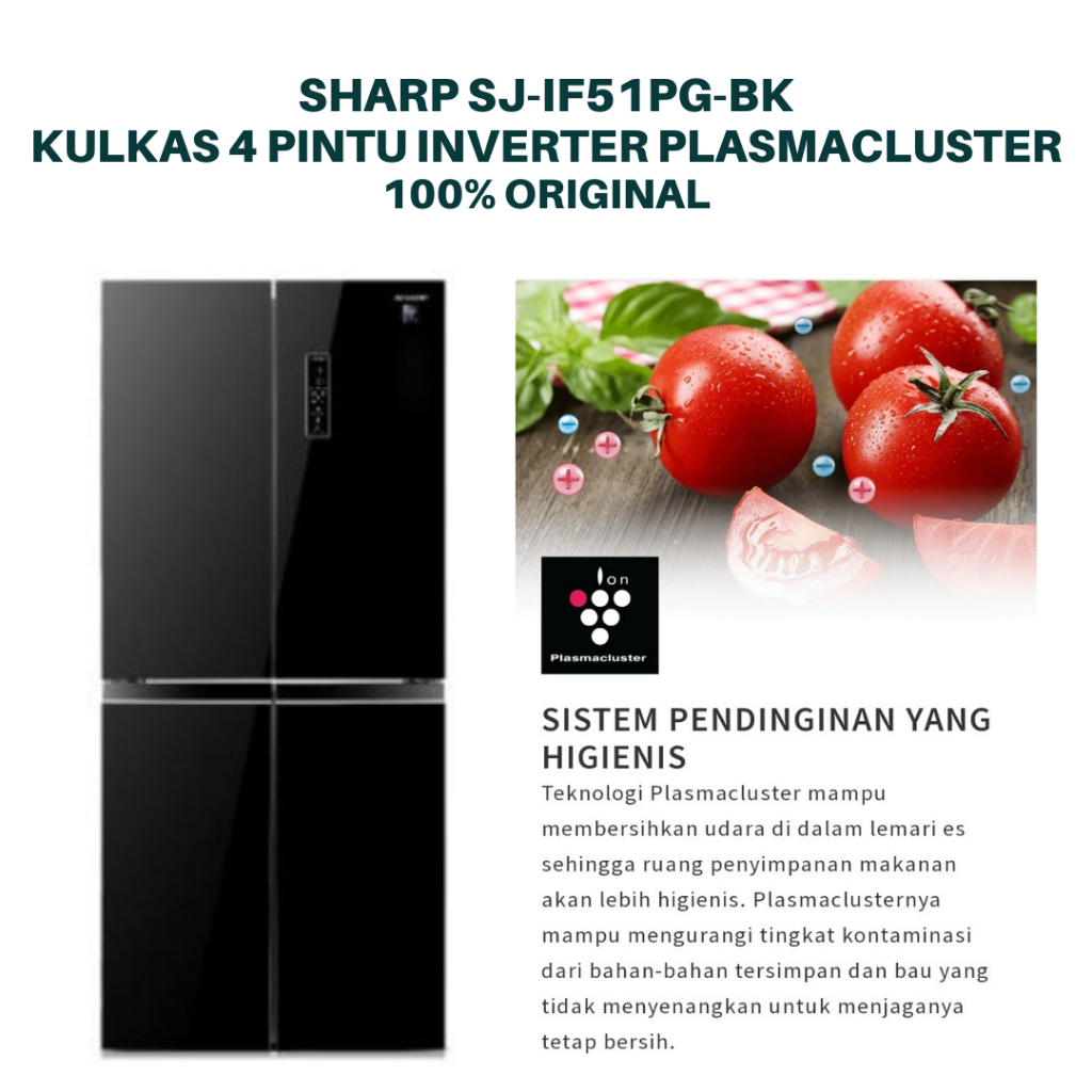 Jual Sharp Sj If Pg Bk Kulkas Pintu Kulkas Side By Side Inverter