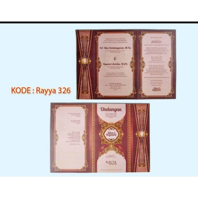 Jual RAYYA 326 Blangko Undangan Nikah Pernikahan Khitanan Shopee