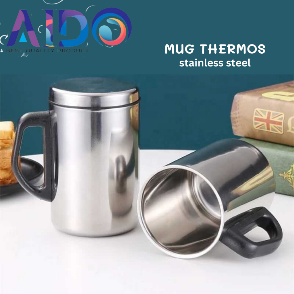 Jual Mug Thermos Stainless Steel Gelas Kopi Teh Susu Anti Panas Dingin