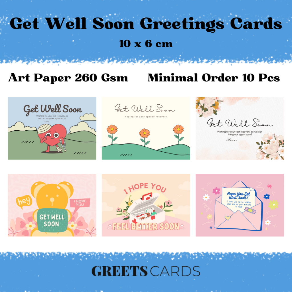 Jual Kartu Ucapan Polos Get Well Soon Greeting Card Semoga Lekas