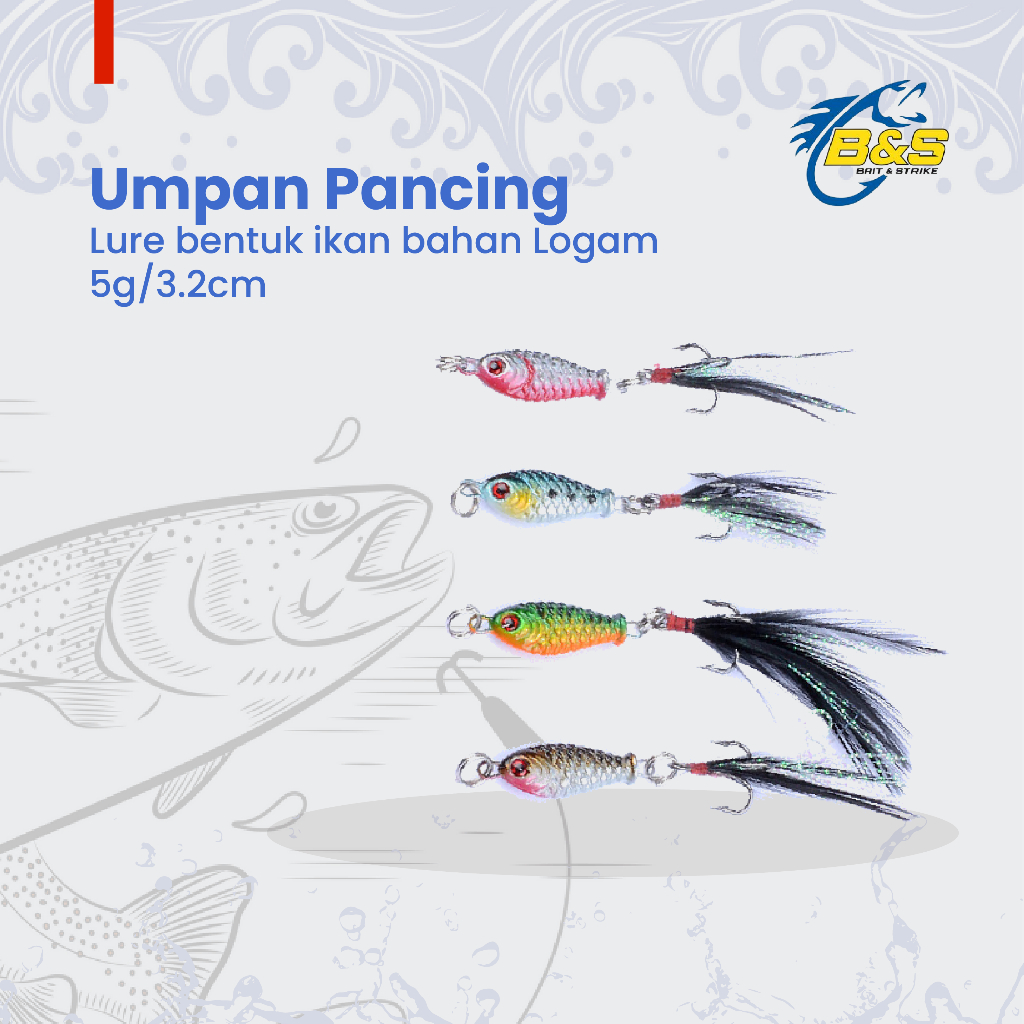 Jual Umpan Pancing Bentuk Ikan Bahan Logam 5g 3 2cm 3D Eyes MN096