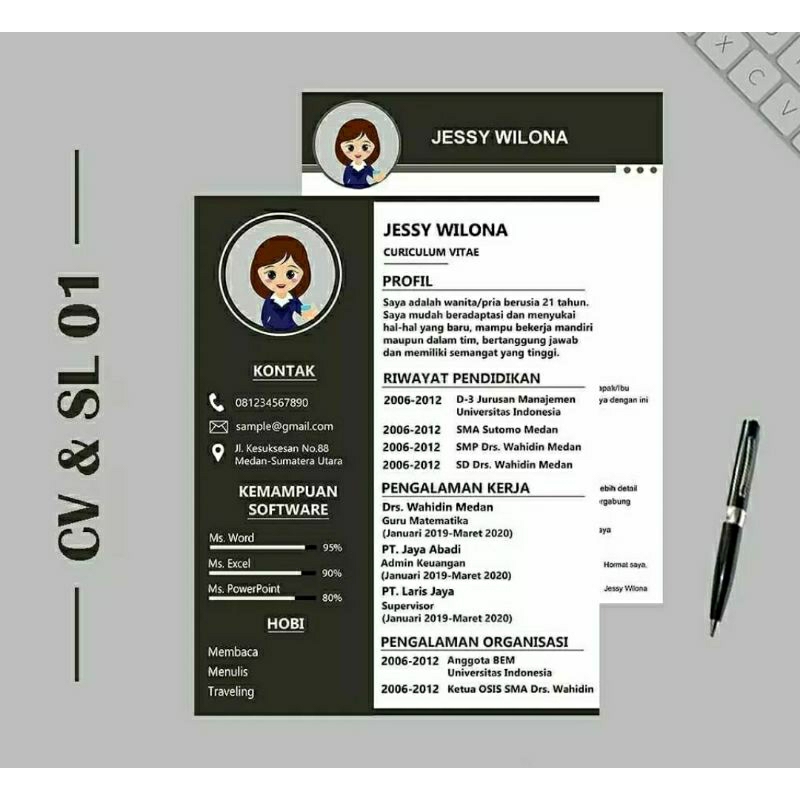 Jual Jasa DESAIN CV Bagus Hasil Sesuai Keinginan Edit CV Design CV