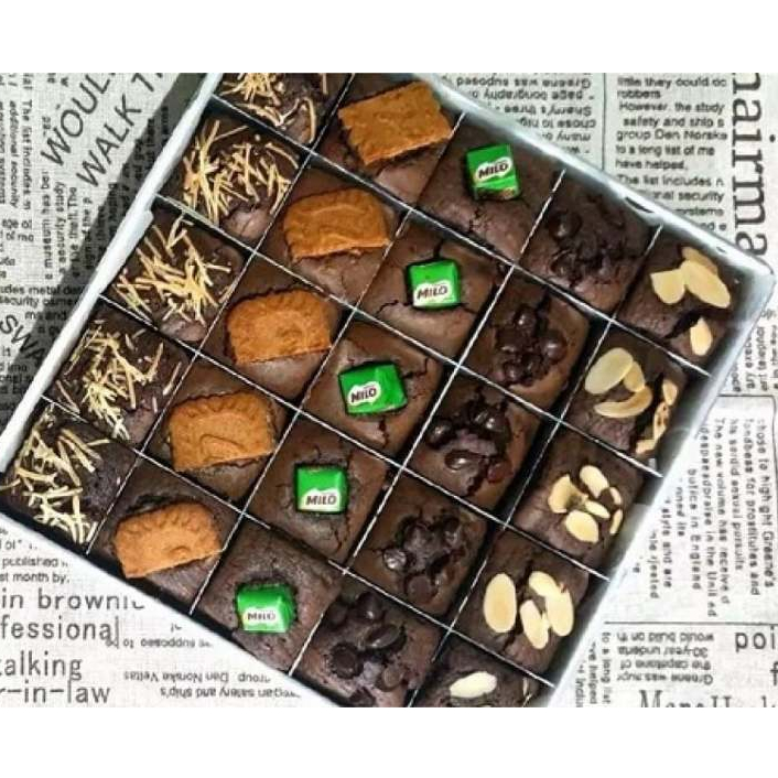 Jual Brownies Fudgy Dark Coklat Skat 20x20 Isi 25 Pcs Shopee Indonesia