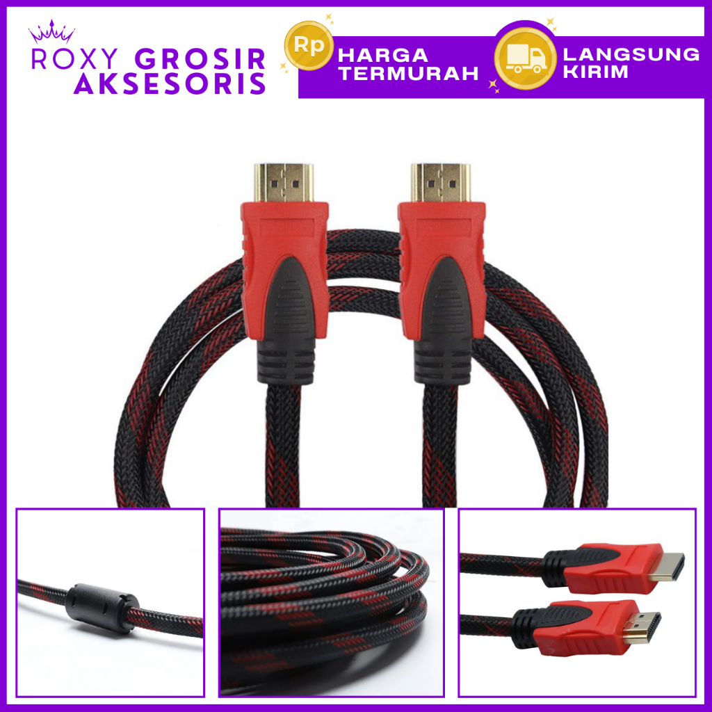 Jual Kabel HDMI TO HDMI High Quality Kabel Tebal Kain Serat HDMI To