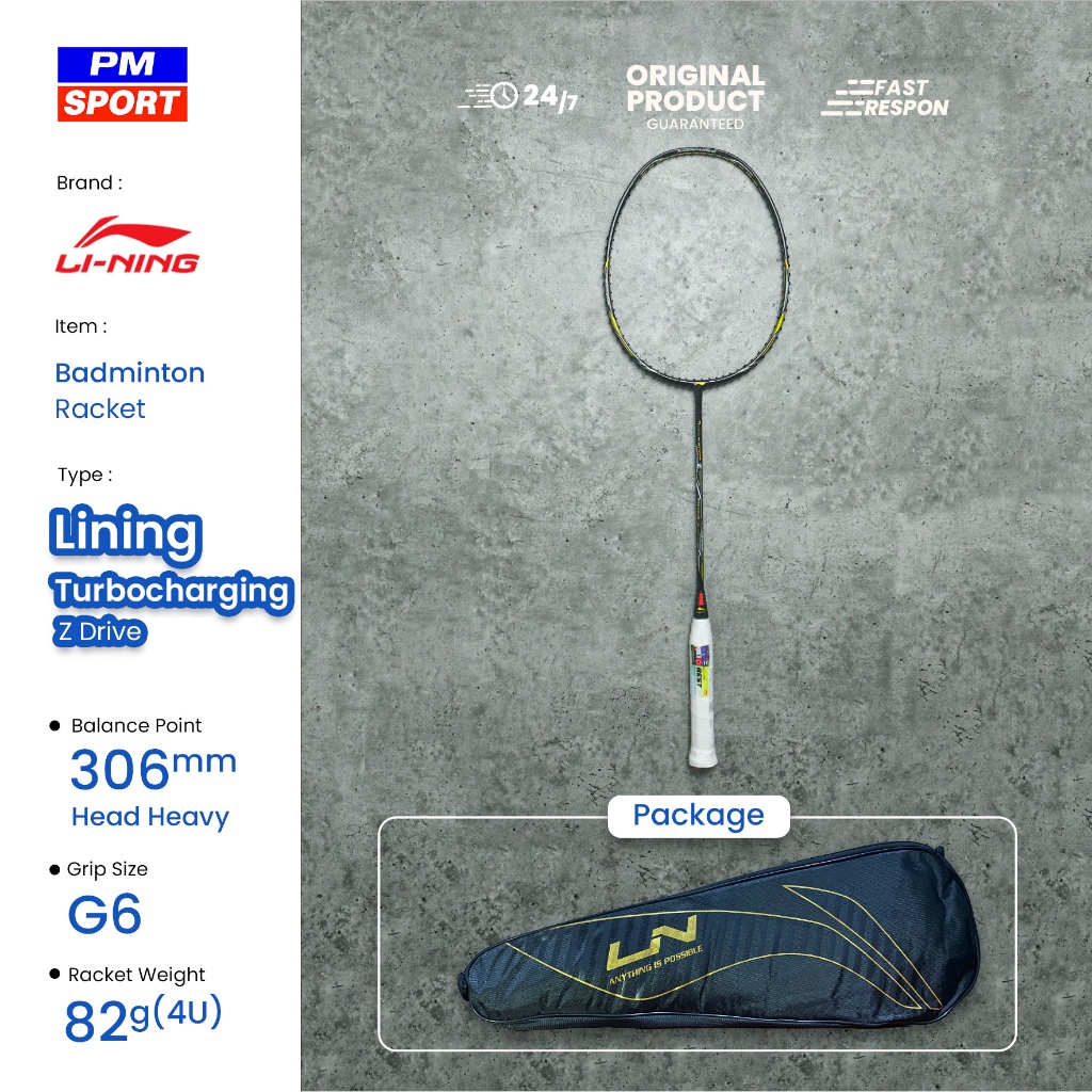 Jual Raket Badminton Bulutangkis Lining Turbo Charging Z Drive