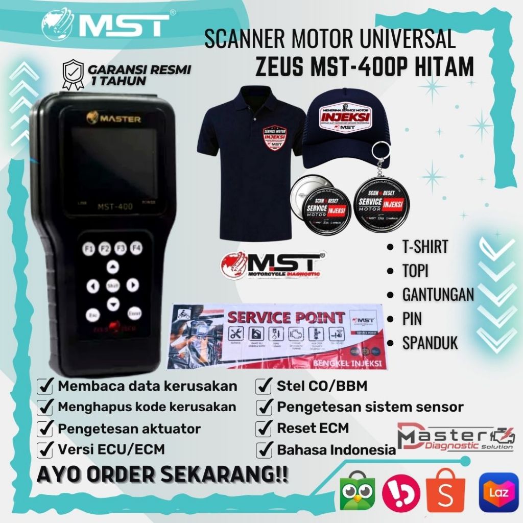 Jual Scanner Motor Injeksi Universal Master Zeus MST 400P Scaner