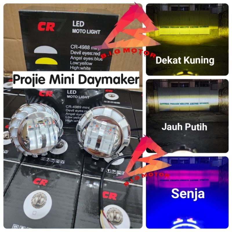 Jual Lampu Tembak Daymaker Projie Mini Cr Super Terang Jauh Putih