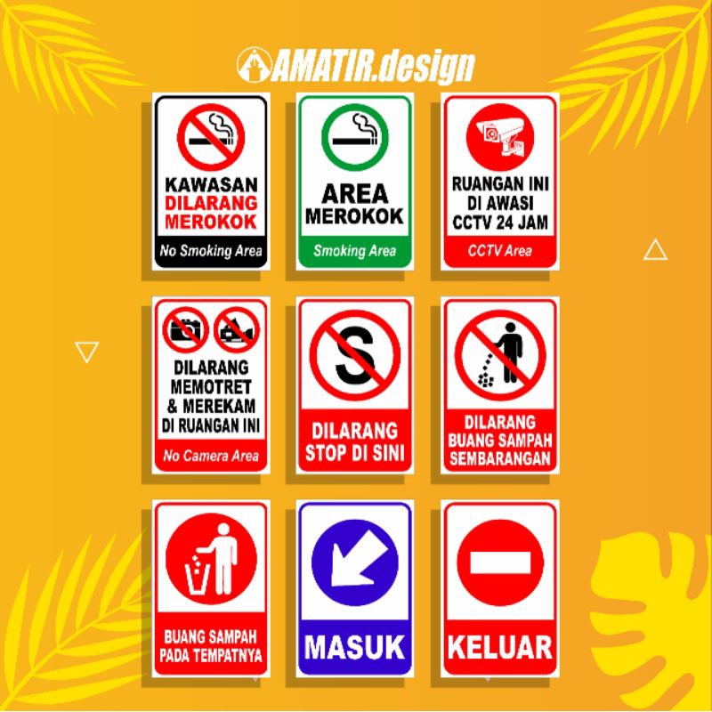 Jual STIKER DILARANG MEROKOK AREA MEROKOK CCTV DILARANG BUANG