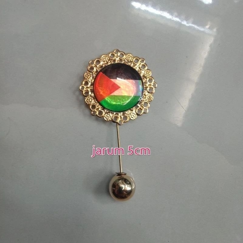 Jual Bendera Palestina Palestin Indonesia Merah Putih Pin Bros Resin