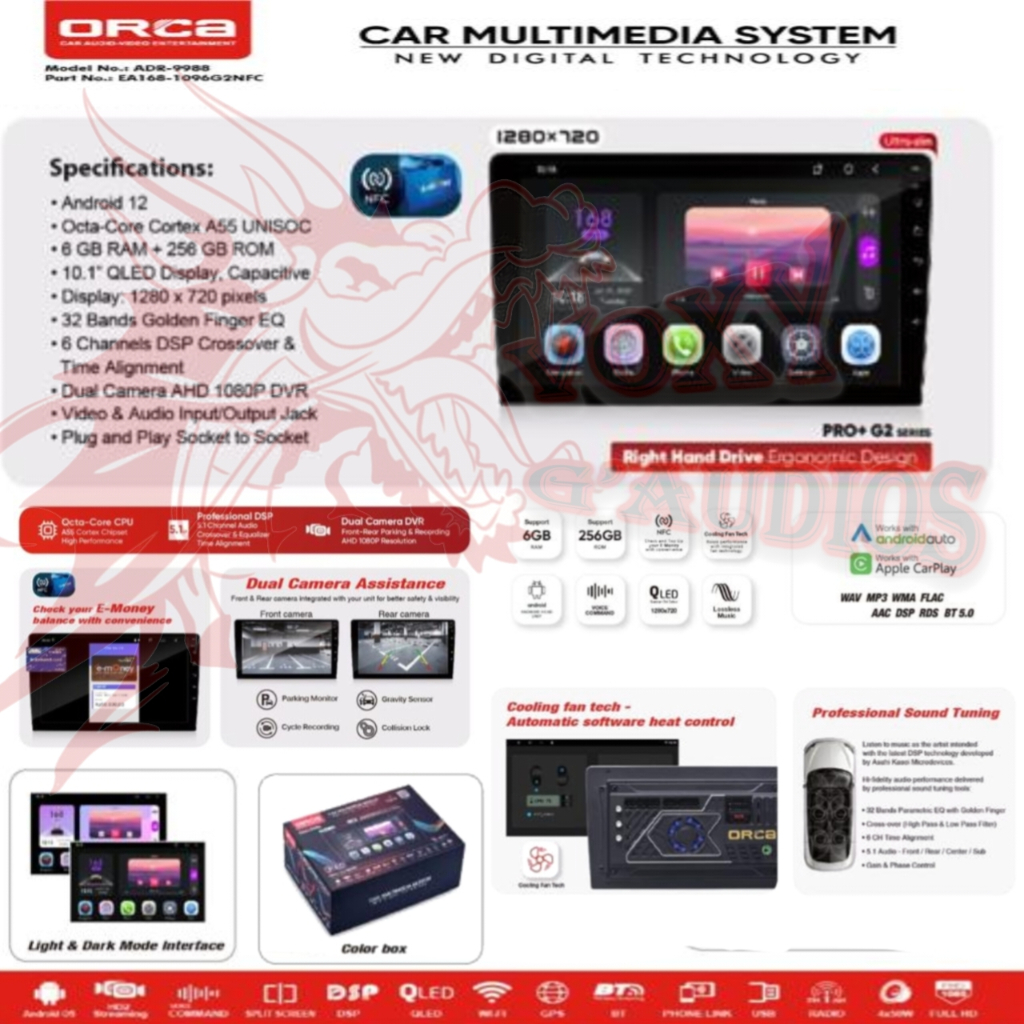 Jual Head Unit Android Inch Orca Adr Pro G Gen Dsp Dual Dvr