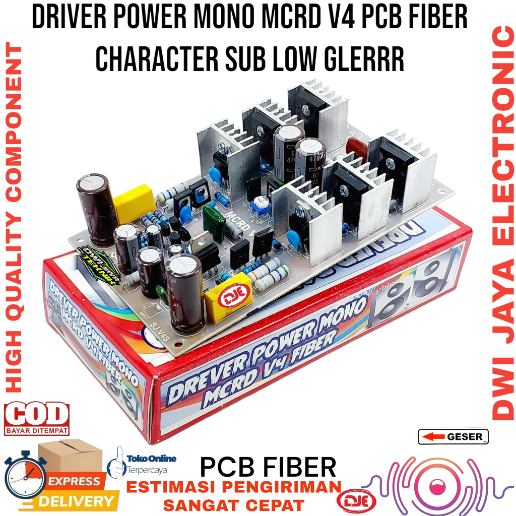 Jual Kit Driver MCRD V4 FR4 Fiber Power Amplifier Mono Low Sub