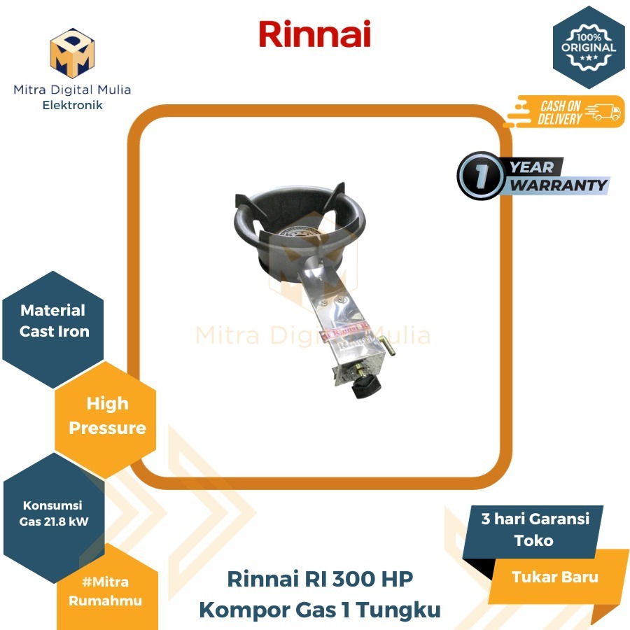 Jual Rinnai RI 300 HP Kompor Gas 1 Tungku High Pressure Shopee Indonesia