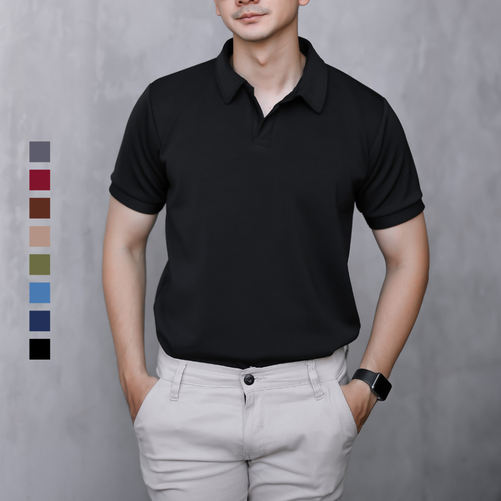 Jual Sagi Men Cuba Korean Polo Shirt Atasan Kaos Berkerah Casual