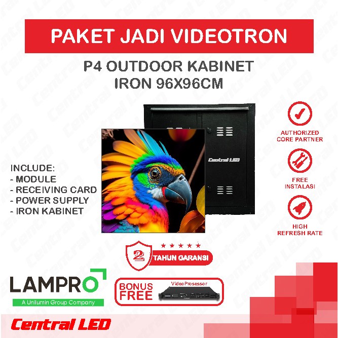 Jual PAKET LED VIDEOTRON P4 OUTDOOR LAMPRO A UNILUMIN GROUP IRON