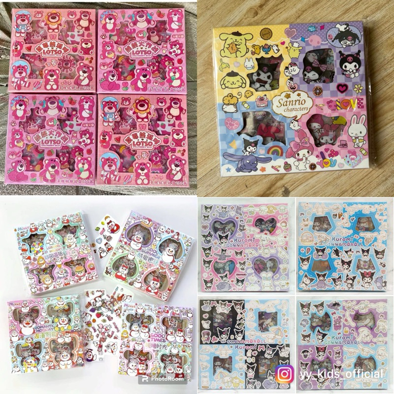 Jual Stiker TERBARU Box 100 Lembar Sanrio Cinnamoroll Kuromi Lotso