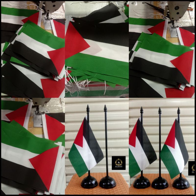 Jual Bendera Palestina Dan Tiang Kayu Meja Shopee Indonesia