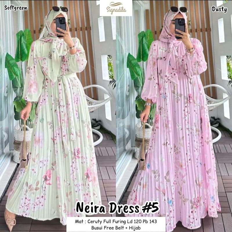 Jual READY STOK NEIRA HIJAB 1 2 3 4 5 DRESS GAMIS WANITA MOTIF