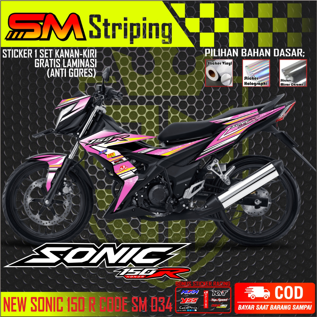 Jual Cod Striping Motor Sticker Honda Sonic R Semi Fullbody Desain