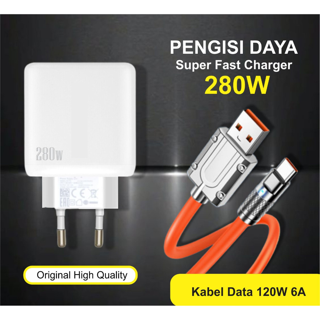 Jual Charger 280W Batok X50 Kabel Data 120W Fast Charging Pengisian