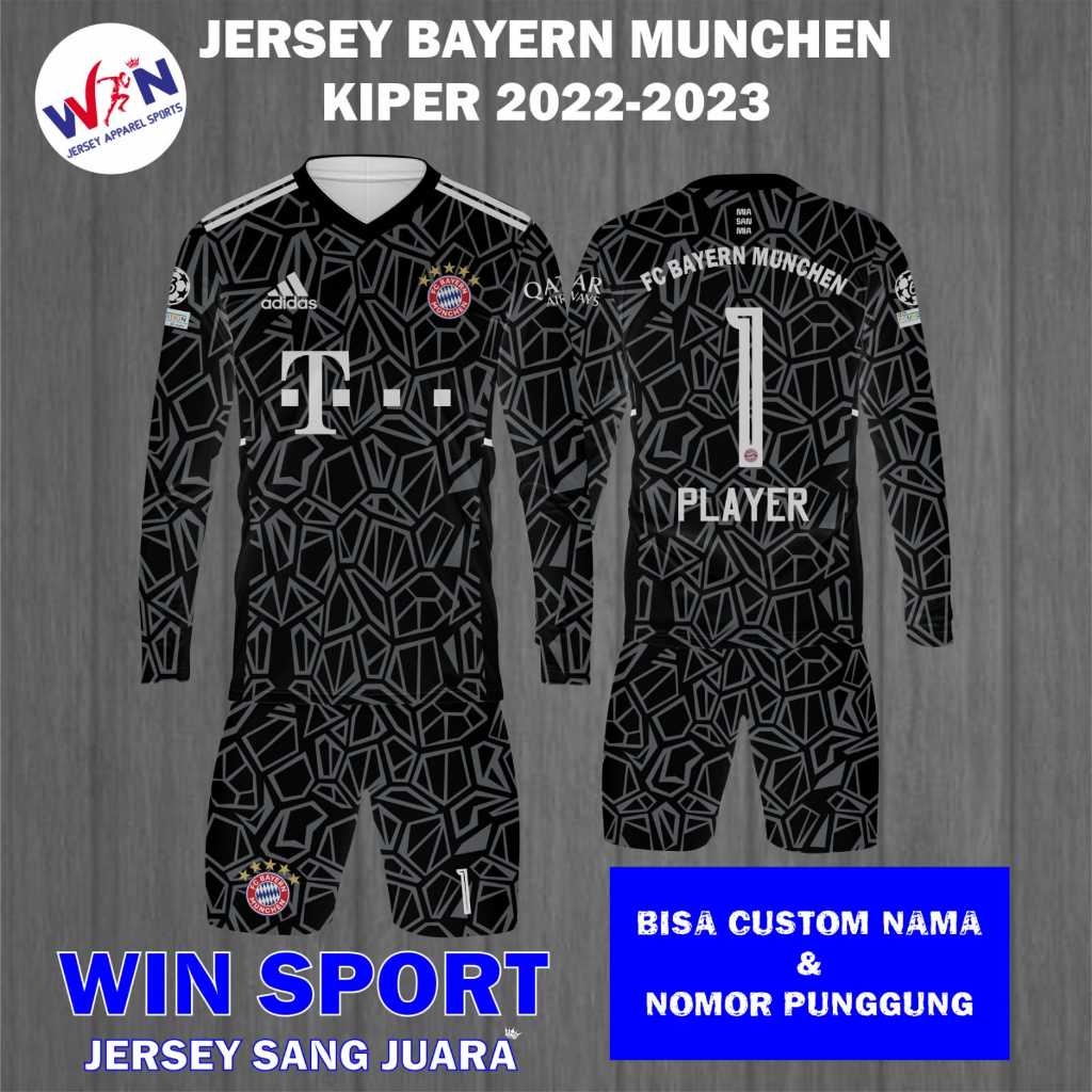 Jual Setelan Sepak Bola Jersey BAYERN MUNCHEN KIPER 2022 2023 Lengan